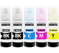 TEPPA-Encre Compatible avec Epson 664 pour EcoTank ET 14000 2550 2650 4500 L100 L110 L1300 L200 L210 L300 L3050 L3060 L3070 L310 L355 L361 L365 L382 L385 L386 L455 L485 L486 L555 L565 (5X 70 ML)