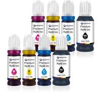 TEPPA-ET-104 Recharge d'encre Compatible pour Epson 104 103 102 101 Compatible pour Epson Ecotank ET-2710 2711 2712 2714 2715 2720 2721 2726 2810 2815 2820 2821 2825 2826 4700 4800(8 Pack)