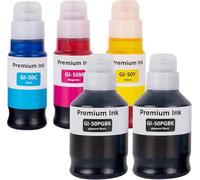 TEPPA-GI-50 GI50 Encre Compatible avec Canon PIXMA GM2050 GM4050 G5050 G6050 G7050 Imprimante Multipack 5 Couleurs (Noir*2/Cyan/Magenta/Jaune)