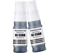 TEPPA-GI-55 GI-55BK Encre Compatible avec Canon Maxify GX1050 GX2050 Imprimante 2 Noir Multipack (Noir*2)