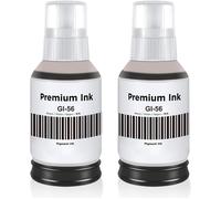 TEPPA-GI-56 Noir Encre Compatible avec Canon GI56 GI-56 Bouteille d'encre Cartouche pour MAXIFY GX7050 GX6050 GX5050 GX4050 GX3050 GX6550 GX5550 Imprimante Jet d'encre, 2-Pack, 170ML par Bouteille