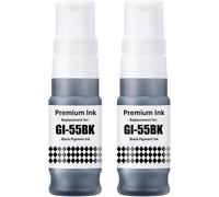 TEPPA-GI55 Encre Compatible avec Canon GI-55 GI 55 Bouteille d'encre Multipack pour MAXIFY GX1050, GX2050 (2 Pack, Noirx2)