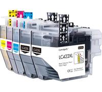 TEPPA-LC 422XL Cartouches d'encre Compatible avec Brother LC-422VAL LC-422 XL, pour Brother MFC-J5340DW MFC-J5345DW MFC-J5740DW MFC-J6540DW MFC-J6940DW MFC-J5340DWE MFC-J6540DWE (Pack de 5)
