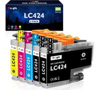 TEPPA-LC424 LC 424 Cartouches d'encre compatibles pour Brother LC424 LC-424 LC-424VAL pour Brother DCP-J1200W DCP-J1200WE J1200W J1200WE (2 Noir, 1 Cyan, 1 Magenta, 1 Jaune)