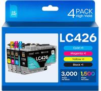TEPPA-LC426 Cartouche Compatibles pour Brother LC426 LC426XL Cartouches d'encre pour Brother MFC-J4340DW Cartouches MFC-J4540DW MFC-J4335DW MFC-J4535DW (4 piècesNoir, Cyan, Magenta, Jaune)