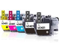TEPPA-Lot de 5 cartouches d'encre LC421 LC421XL pour Brother LC-421BK LC-421C LC-421M LC-421Y et brother LC-421XLBK LC-421XLC LC-421XLM LC-421XLY pour imprimantes Brother DCP-J1050DW DCP-J1140DW
