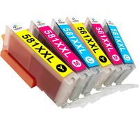 TEPPA-Lot de 6 Cartouches d'Encre 580XXL 581XXL pour Canon PGI-580 XXL CLI-581 XXL - Multipack Compatible avec TR7500 TR8500 TS6100 TS6200 TS6300 TS700 TS8200 TS8350 (6 Couleurs)