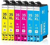 TEPPA-Lot de cartouches d'encre 35XL compatibles avec Epson 35XL 35 XL pour Workforce Pro WF-4720 WF-4725 WF-4730 WF-4740 WF-4720DWF WF-4725DWF WF-4730DTWF WF-4740DTWF (2 cyan, 2 magenta, 2