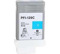 TEPPA-PFI-120 Cartouche d'encre pigmentée PFI120 Cyan 130 ml Compatible avec Canon PFI-120 PFI-120C PFI120C pour imagePROGRAF IPF TM-200 TM-205 TM-300 TM-305
