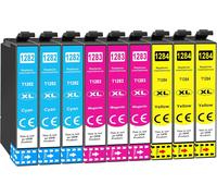 TEPPA-T1285 Cartouche d'encre Compatible pour Epson T1281 T1282 T1283 T1284 avec Epson Stylus SX125 SX130 SX230 SX235W SX420W SX425W SX435W BX305F BX305FW(9 Pack)