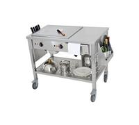 TEPPAN YAKI ELECTRIQUE MOBILE PLAQUE ACIER INOX 3.3 kW