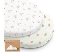 Teppc-2 Paquets De Draps De Berceau Biologiques Pour Filles Et Garçons - 100% Coton, Draps De Matelas De Berceau Compatibles Avec Le Berceau Pivotant Halo Bassinest, Graco,Baby Delight,Chicco(Nibbles