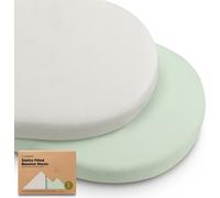 Teppc-2 Paquets De Draps De Berceau Biologiques Pour Filles Et Garçons - 100% Coton, Draps De Matelas De Berceau Compatibles Avec Le Berceau Pivotant Halo Bassinest, Graco, Baby Delight, Chicco (Sage