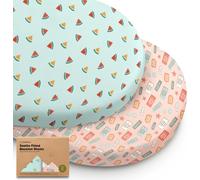 Teppc-2 Paquets De Draps De Berceau Biologiques Pour Filles Et Garçons - 100% Coton, Draps De Matelas De Berceau Compatibles Avec Le Berceau Pivotant Halo Bassinest, Graco,Baby Delight,Chicco(Beach D