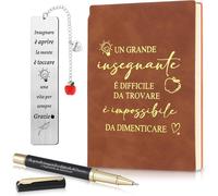Teppc-3 Pièces Coffret Cadeau De Remerciement Pour Enseignant Carnet En Cuir Marque Page En Acier Inoxydable Et Stylo Gel Cadeau De Fin D'année Pour Maitresse Remise Des Diplômes Noël Anniversaire