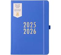 Teppc-A5 Agenda Hebdomadaire - Planificateur Académique De Mi-Année - Août '25 - Août '26 - Cuir Vegan Bleu Saphir - Semaine À Voir, Autocollants, Boucle De Stylo Et Bloc-Notes