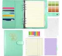 Teppc-A5 Classeur À Anneaux, Couverture En Pu Avec Motif Sun Tree Of Life En Relief Sur Feuille, Carnet Avec 180 Feuilles De Recharge, Pochettes Et Intercalaires, Vert