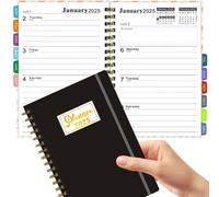 Teppc-Agenda 2025 Semainier A5, Couverture Souple En Spirale, Vertical Planner, D'jan 2025 À Déc 2025-12 Mois, Avec Sangle De Serrage, Papier Certifié Fsc® 100 G/M²