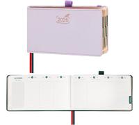 Teppc-Agenda 2026 Semainier De Poche 9 X 16,5 Cm Vertical 1 Semaine 2 Pages Avec Rose Gold Bord De Papier - Couverture Rigide En Pu, Lilas