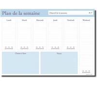 Teppc-Agenda Hebdomadaire A4 Avec Encre Métallique Accrocheuse Qui Ajoute Une Touche De Prestige À Votre Bureau - Jours De La Semaine (Lot De 2 Blocs A4)