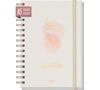 Teppc-Agenda Semainier 2025 2026 A5 "Soft Flower" Weekly Planner Spirale Pour 18 Mois (Jul 25 - Dec 26) Dans Les Langues : En/Fr/It/Es - Durable Et Respectueux Du Climat