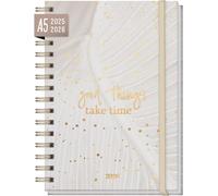 Teppc-Agenda Semainier 2025 2026 A5 "Sparkling Leaf" Weekly Planner Spirale Pour 18 Mois (Jul 25 - Dec 26) Dans Les Langues : En/Fr/It/Es - Durable Et Respectueux Du Climat