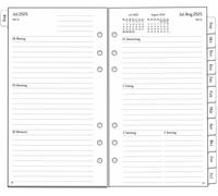 Teppc-Agenda Semainier 2025-2026 - Format Personnel - Format A6 - 6 Trous - 1 Semaine Sur 2 Pages Avec Onglets - Notes Supplémentaires De Contact - Du 25 Au Juillet 26 - Papier Épais - 100 G/M² - 95