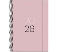 Teppc-Agenda Semainier 2026 Format A5+ (155 X 213 Mm), Couverture En Carton Plastifié, Spirale Et Fermeture Élastique, Planning Hebdomadaire, Papier 80 G/M², Cat-En-Pt, Sable