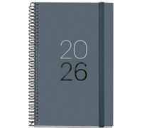 Teppc-Agenda Semainier 2026 Format A6+ (117 X 182 Mm), Couverture En Carton Plastifié, Spirale Et Fermeture Élastique, Planning Hebdomadaire, Papier 80 G/M², Cat-En-Pt, Graphite