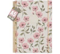 Teppc-Burde Life Planner Beige 2025/2026, Agenda A5 À Spirales ¿ Organiseur Compact & Élégant, Planning Scolaire & Professionnel Daté, Journal Hebdomadaire, Couverture Rigide