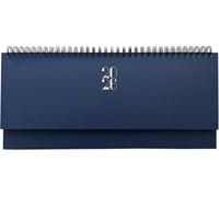 Teppc-Calendrier De Bureau 2026, Semainier À Poser 30 X 10,5 Cm, 1 Semaine Sur 2 Pages (Format Horizontal), Reliure Spiralée Métal, Support Rigide Chevalet, Multilingue \U2013 (Bleu)