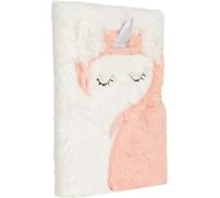 Teppc-Draeger Paris - Journal Intime Blanc Peluche Licorne Corail - Journal Avec Cadenas Et Clés Pour Ses Secrets - Carnet De Notes Pour Fille - Idée Cadeau Pour Enfant, Pour Sa Fille