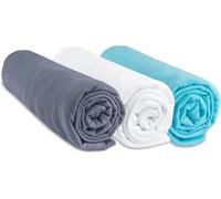 Teppc-Drap Housse 32x72 Cm Pour Couffin (Lot De 3) 100% Coton Compatible Avec Matelas Ovale Pour Nacelle, Landau, Couffin Extensible Marque Oeko Tex Fabriqué En Europe