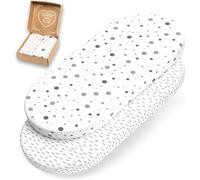 Teppc-Drap Housse Nacelle Bébé Confort Drap Housse Couffin 32x72 Drap De Nacelle Drap Berceau Drap Housse Bebe 70x37 70x32 75x35 Cm 100% Jersey De Coton Certifié Öko-Tex (Points Gris)