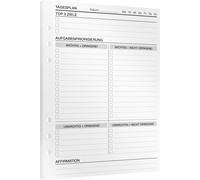Teppc-® Eisenhower Matrice De Planification Journalière, 30 Feuilles Din A5 Pour Classeur À Anneaux Rechargeables, Plus De Productivité Et De Concentration, Planificateur Quotidien, Planificateur De