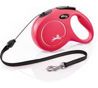 Teppc-Flexi, Laisse Modèle New Classic, Version Cordon, Forme Moderne Et Ergonomique, Système De Guidage Perfectionné, Laisse À Enrouleur, Made In Germany, Rouge, M - 8m