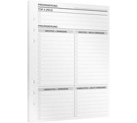 TEPPC-® Hiérarchisation Feuilles A5 pour planificateur à anneaux 15 feuilles avec matrice Eisenhower pour hiérarchiser les tâches Plus de concentration et de productivité Recharge pour