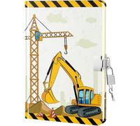 TEPPC-Journal Aquarelle Camion pour Garçons - Lumineux Carnet de Dinosaure pour Enfants École Voyage Journal Intime Couverture Rigide a5 Ligné Blocs Notes Avec Serrure et Clés