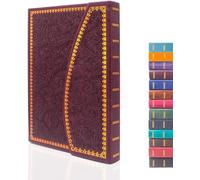 Teppc-Journal Magnétique, Carnet Vintage Sculpté En Similicuir Avec Couverture Rigide, Pages Lignées, Ruban Marque-Page, 20,3 X 14,5 Cm (Bordeaux)