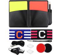 Teppc-Kit Arbitre Football Carton Arbitre Set Sifflet Arbitre Cartons Jaune Et Rouge Carton Arbitre Set Crayon Pochette Carnet De Scores Avec Brassard De Capitaine Pour Football Basketball Sport