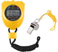 Teppc-Lcd Digital Chronométreur, Chronomètre De Sport Numérique, Compteur De Sport Portable Avec Sifflet En Acier Inoxydable, Appliqué Au Courir Football Basket Natation Et Les Autres Sports