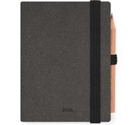 Teppc-Legami - Agenda Double Quotidien Mini 2026, Deep Graphite, 12 Mois Mini, Carnet D'adresses Et Crayon Inclus, Fermeture Avec Élastique, De Janvier 2026 À Décembre 2026, En Papier Fsc Certifié, 7