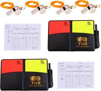 Teppc-Lot De 6 Cartes D'arbitre, Deux Cartes D'entraînement Jaunes Et Rouges Et Sifflets, Pour Les Écoles Et Les Clubs, Idéales Pour Les Matchs De Football, L'entraînement Et Les Écoles