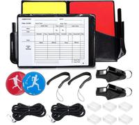 Teppc-Lot De Cartes D'arbitre De Football - Avec Carte Rouge Et Carte Jaune, Sifflet D'arbitre, Cordon (Long Et Court) Et Sac - Carnet De Points Pour Le Sport De Football