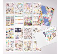 Teppc-My Sticker Book Lot De 1000 Autocollants 1000 Motifs Différents, 16 Pages (A5)