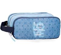 Teppc-Pepe Jeans Noni Trousses En Denim, Sacs À Bandoulière, Bleu Et Rose, Idéales Pour Ranger Et Transporter Stylos Et Crayons, Avec Plusieurs Compartiments. Par Joumma Bags