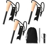 Teppc-Pierre À Feu, 3pcs Allume Feu Survie, Kit De Survie Firesteel Avec Silex De Survie, Lanière De Cou, Grattoir Multi-Outils, Sifflet Pour Randonnée Camping Chasse Living De Survie