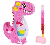 Teppc-Pinata Dinosaure - Pinata Dinosaure Rose Pour Décoration Fête D'anniversaire Avec Bandeau Bâton Pour Filles Enfants Décoration Fête À Thème Jurassique Fournitures Jeu Fête D'anniversaire Dino
