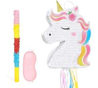 TEPPC-Piñata Licorne Pliable \u2013 Piñata Licorne Arc-en-ciel avec Bandeau et Bâton Décorations Licornes Roses À Tirer pour Petites Filles Jeux pour Fêtes D'Anniversaire sur le Thème des Licornes