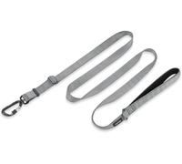 Teppc-Prime Améliorée Longue Laisse Ajustable Entre 110 Et 180 Cm Avec Poignée Rembourrée Confort Et Laisse En Nylon Robuste (Ajustable Grand Modèle L, Gris Grisé)